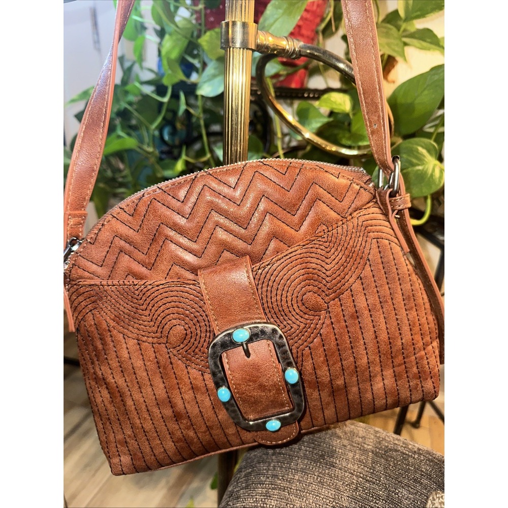 Catchfly Studio Crossbody Shoulder Bag Southwest quilted look on the front